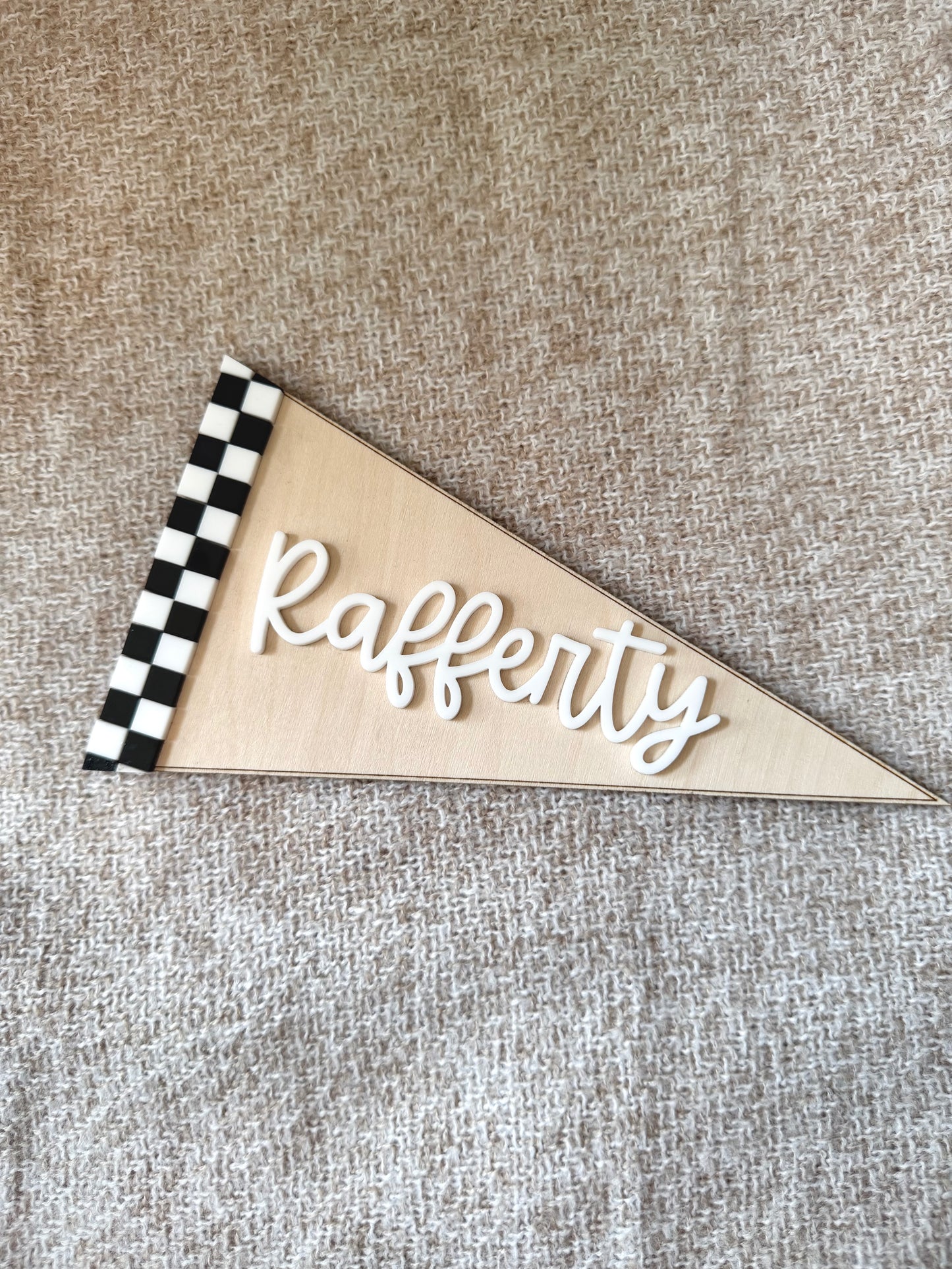 Personalised Monster Truck Checkered Name Pennant