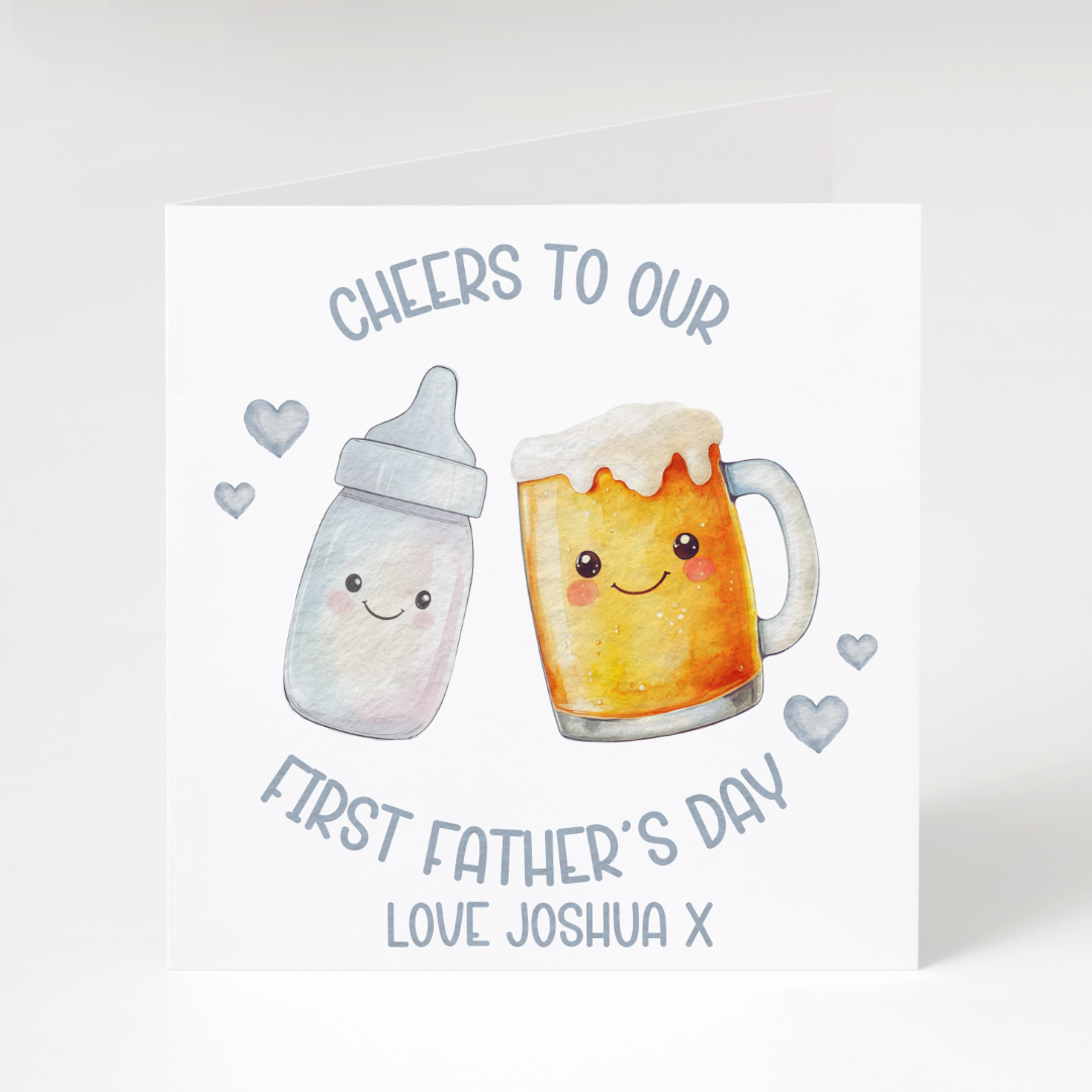Personalised Cheers To Our First Father’s Day Card