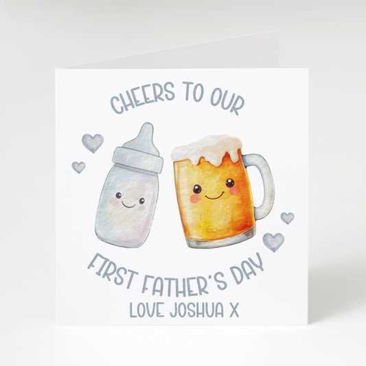 Personalised Cheers To Our First Father’s Day Card