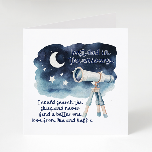 Personalised Best Dad in the Universe Father’s Day Card