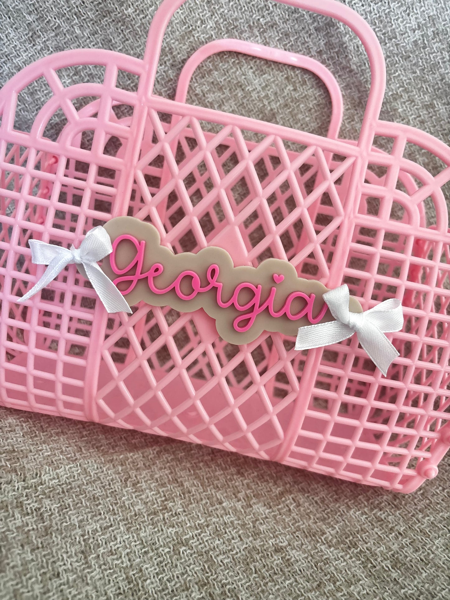 Personalised Jelly Basket | Children's Beach Bag with Name Ta