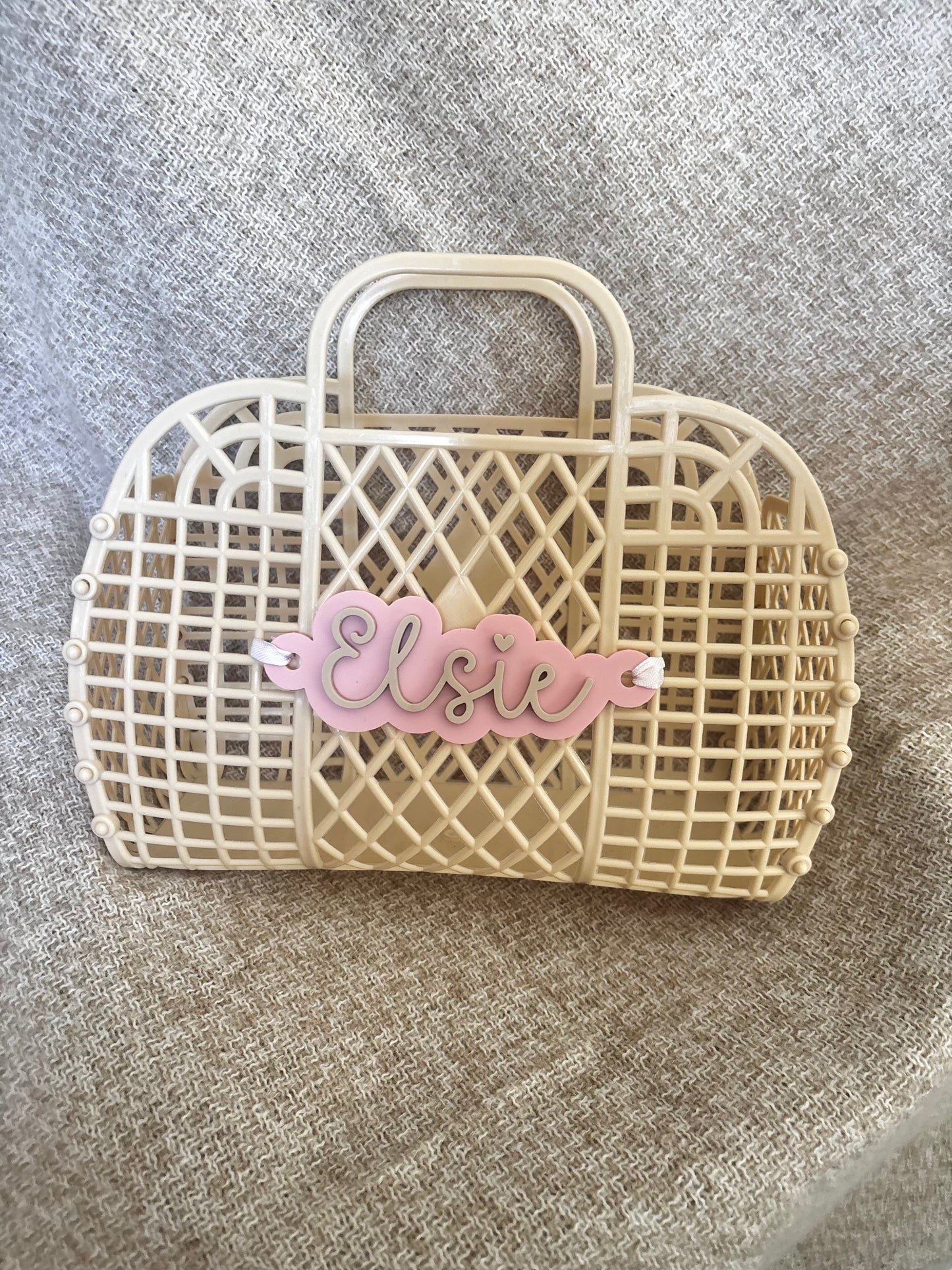 Personalised Jelly Basket | Children's Beach Bag with Name Ta