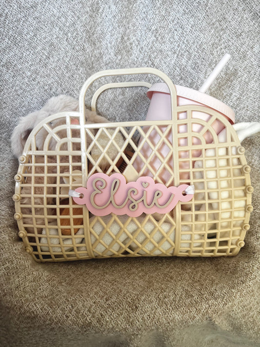 Personalised Jelly Basket | Children's Beach Bag with Name Ta