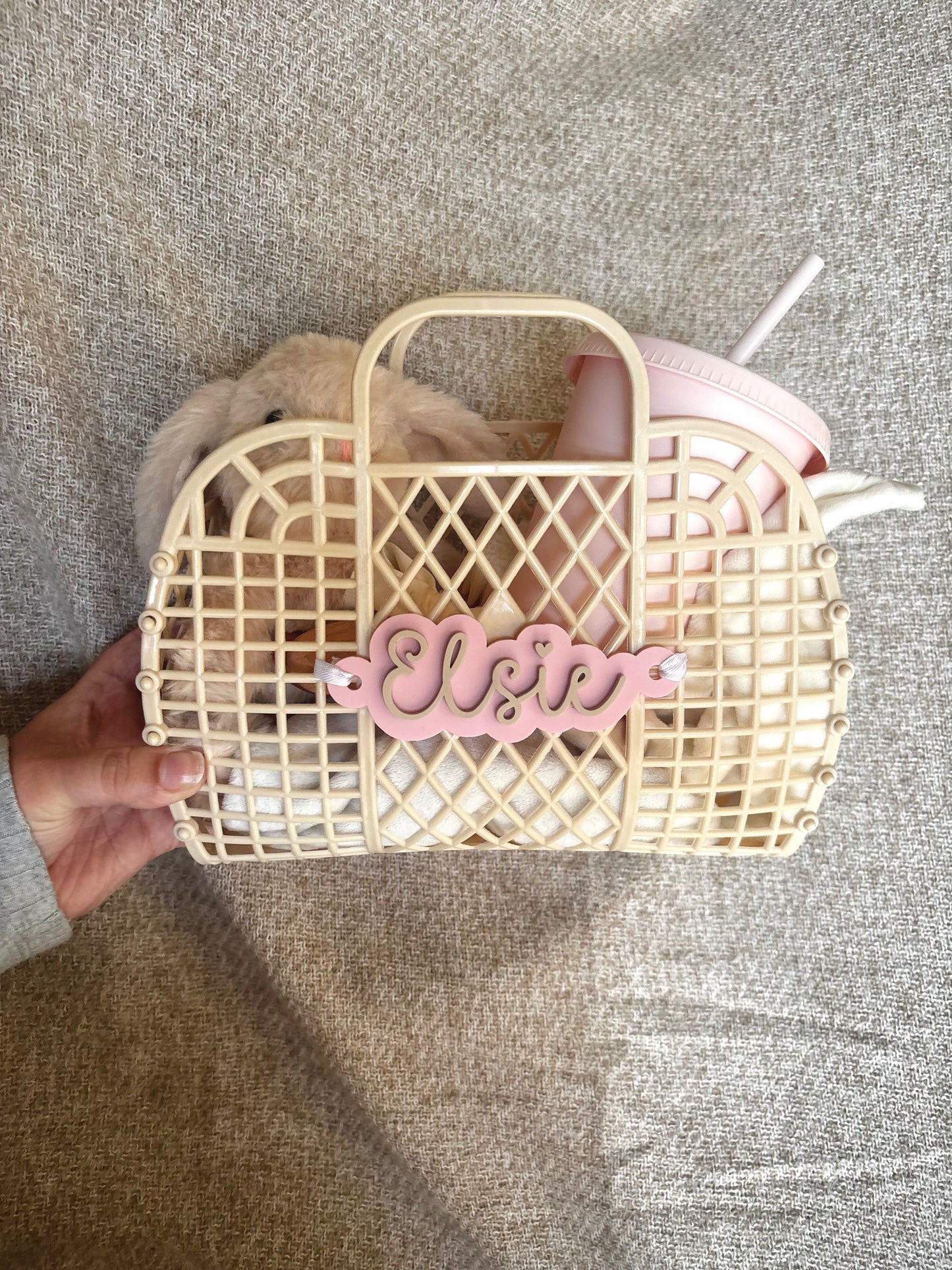 Personalised Jelly Basket | Children's Beach Bag with Name Ta