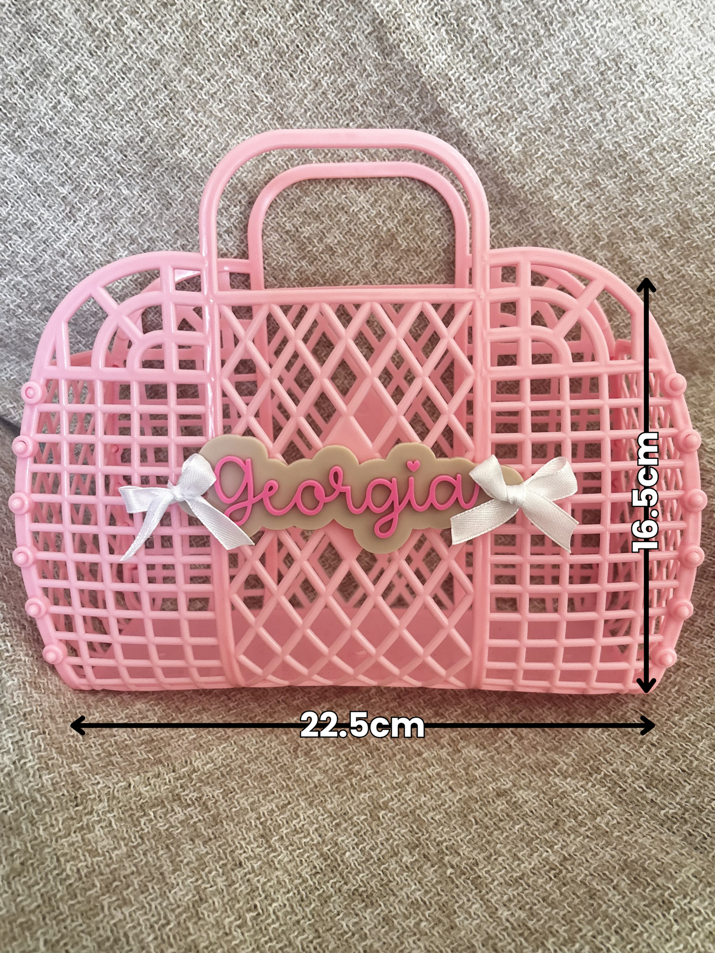 Personalised Jelly Basket | Children's Beach Bag with Name Ta