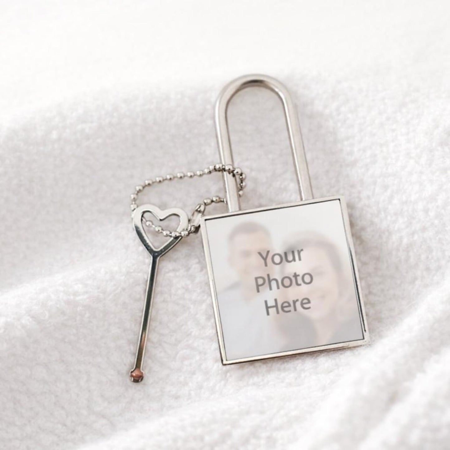 Personalised Photo Love Lock Padlock with Working Key