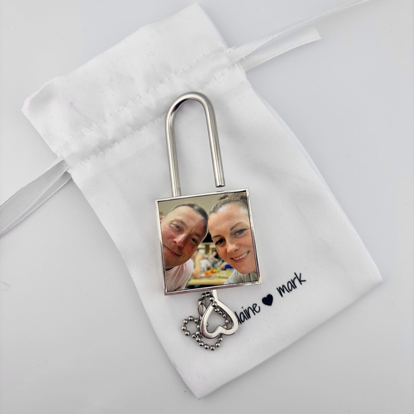 Personalised Photo Love Lock Padlock with Working Key