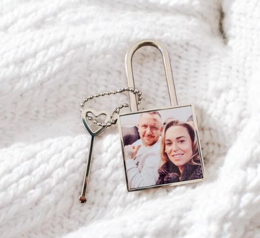Personalised Photo Love Lock Padlock with Working Key
