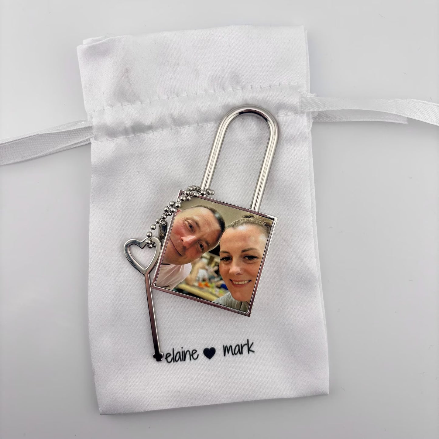 Personalised Photo Love Lock Padlock with Working Key